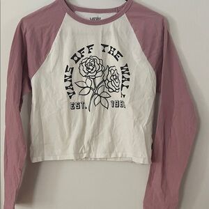Vans Pink and White Graphic long sleeve Top